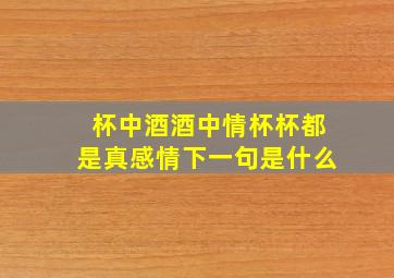 杯中酒酒中情杯杯都是真感情下一句是什么