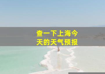 查一下上海今天的天气预报