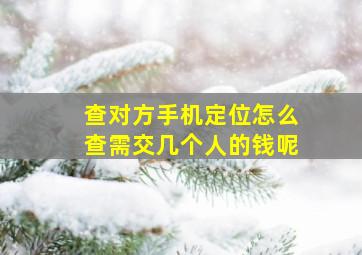 查对方手机定位怎么查需交几个人的钱呢