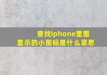 查找iphone里面显示的小图标是什么意思