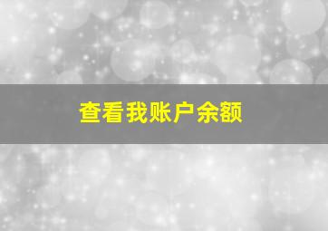 查看我账户余额