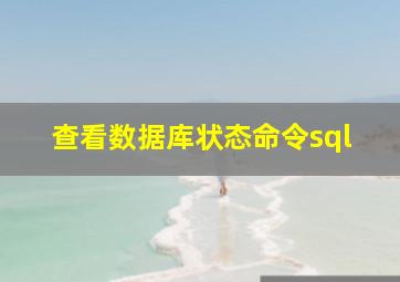 查看数据库状态命令sql