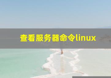 查看服务器命令linux