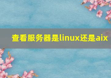 查看服务器是linux还是aix