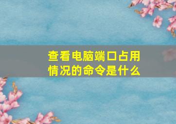 查看电脑端口占用情况的命令是什么