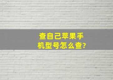 查自己苹果手机型号怎么查?