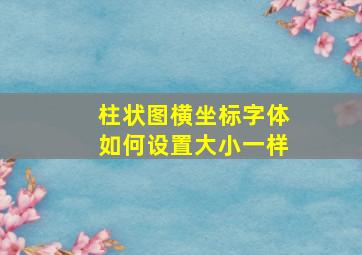 柱状图横坐标字体如何设置大小一样