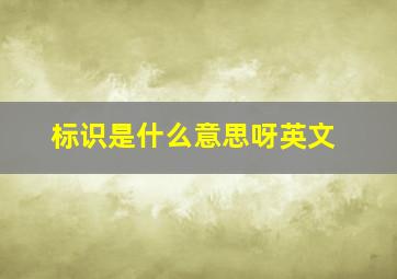 标识是什么意思呀英文