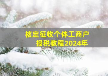 核定征收个体工商户报税教程2024年