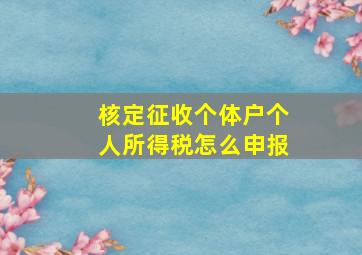 核定征收个体户个人所得税怎么申报