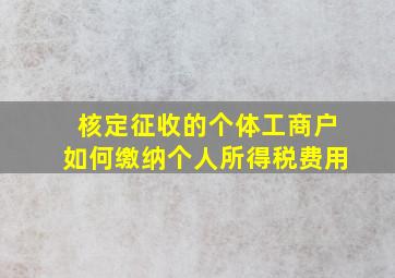 核定征收的个体工商户如何缴纳个人所得税费用