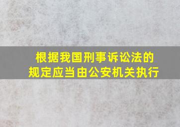 根据我国刑事诉讼法的规定应当由公安机关执行