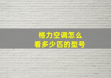 格力空调怎么看多少匹的型号