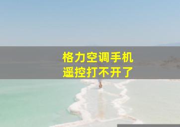 格力空调手机遥控打不开了