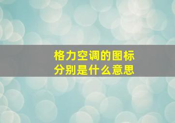 格力空调的图标分别是什么意思