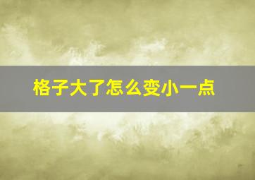 格子大了怎么变小一点