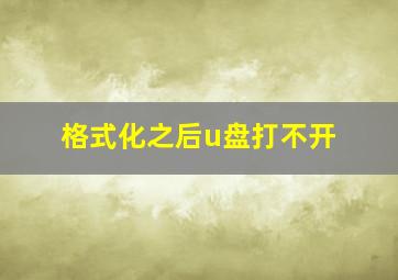 格式化之后u盘打不开