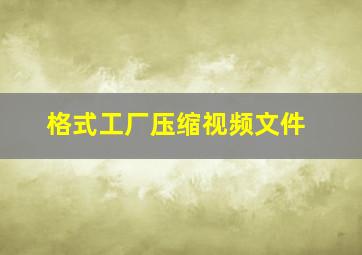 格式工厂压缩视频文件