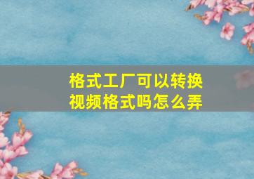 格式工厂可以转换视频格式吗怎么弄