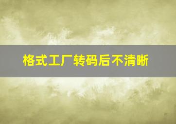 格式工厂转码后不清晰