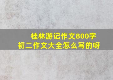 桂林游记作文800字初二作文大全怎么写的呀