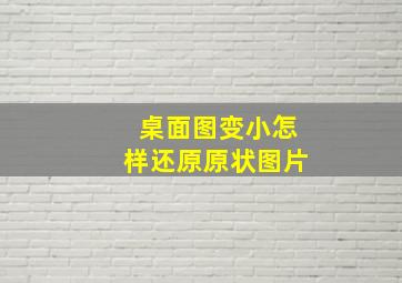 桌面图变小怎样还原原状图片