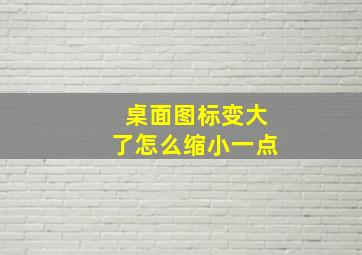 桌面图标变大了怎么缩小一点