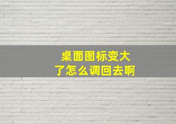 桌面图标变大了怎么调回去啊