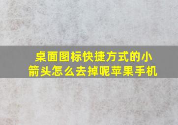 桌面图标快捷方式的小箭头怎么去掉呢苹果手机