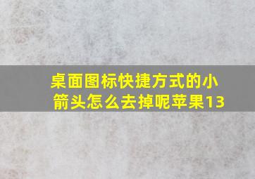 桌面图标快捷方式的小箭头怎么去掉呢苹果13