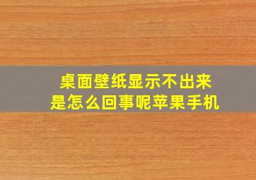 桌面壁纸显示不出来是怎么回事呢苹果手机