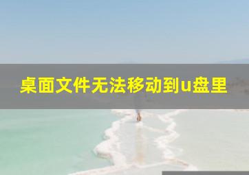 桌面文件无法移动到u盘里