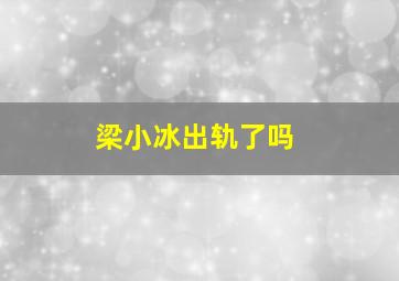 梁小冰出轨了吗