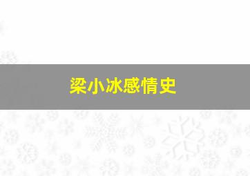 梁小冰感情史