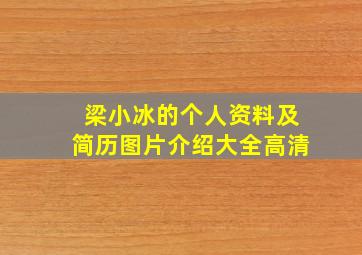 梁小冰的个人资料及简历图片介绍大全高清