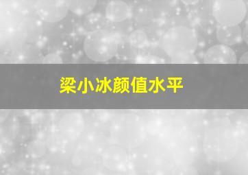 梁小冰颜值水平