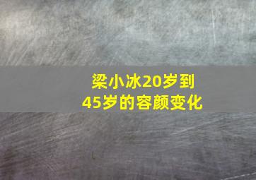 梁小冰20岁到45岁的容颜变化