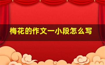 梅花的作文一小段怎么写