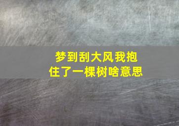 梦到刮大风我抱住了一棵树啥意思