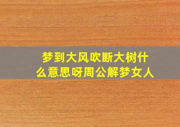 梦到大风吹断大树什么意思呀周公解梦女人