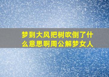 梦到大风把树吹倒了什么意思啊周公解梦女人