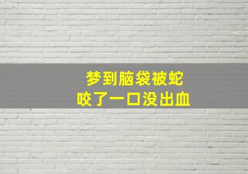 梦到脑袋被蛇咬了一口没出血