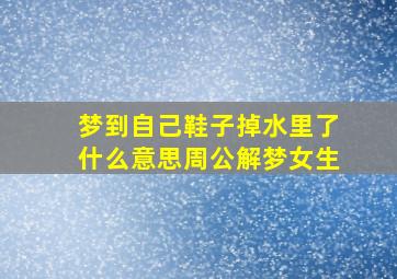 梦到自己鞋子掉水里了什么意思周公解梦女生