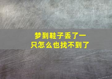 梦到鞋子丢了一只怎么也找不到了