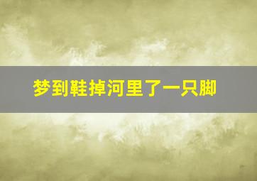 梦到鞋掉河里了一只脚