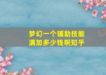 梦幻一个辅助技能满加多少钱啊知乎