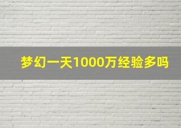 梦幻一天1000万经验多吗