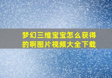 梦幻三维宝宝怎么获得的啊图片视频大全下载