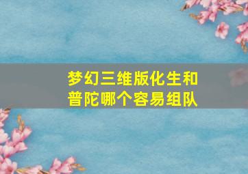 梦幻三维版化生和普陀哪个容易组队