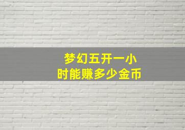 梦幻五开一小时能赚多少金币